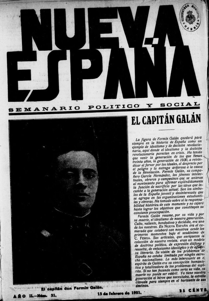 Miniatura de Nueva España del 13 de febrero de 1931, nº 31