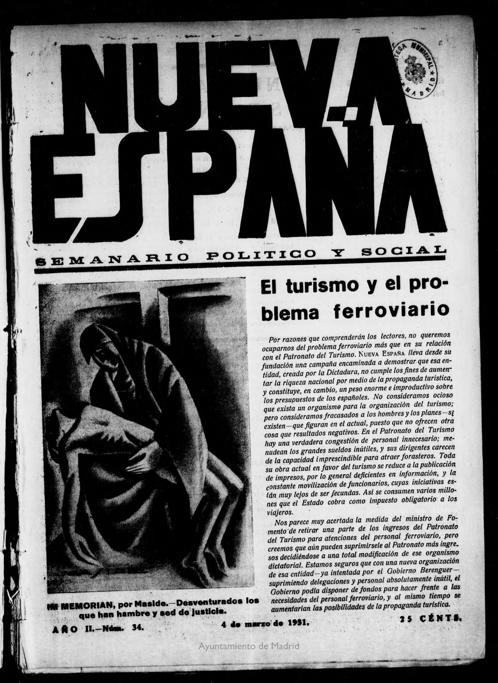 Miniatura de Nueva España del 4 de marzo de 1931, nº 34