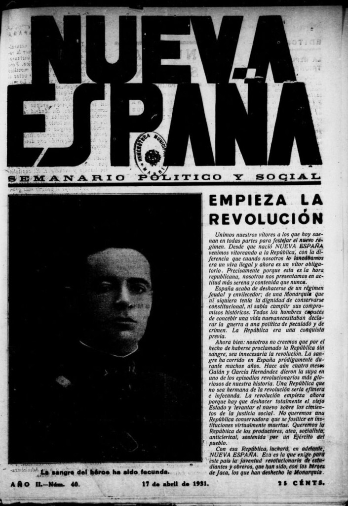Miniatura de Nueva España del 17 de abril de 1931, nº 40