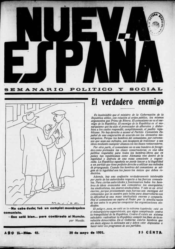 Miniatura de Nueva España del 20 de mayo de 1931, nº 45