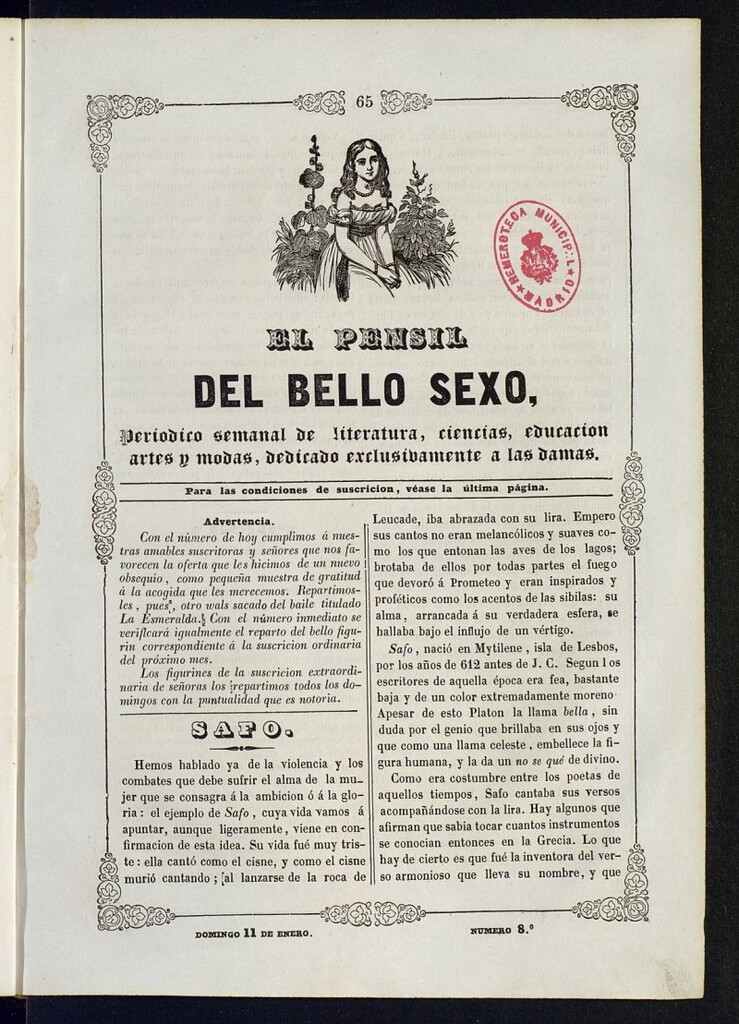 Miniatura de El pensil del bello sexo de 11 de enero de 1846, nº 8