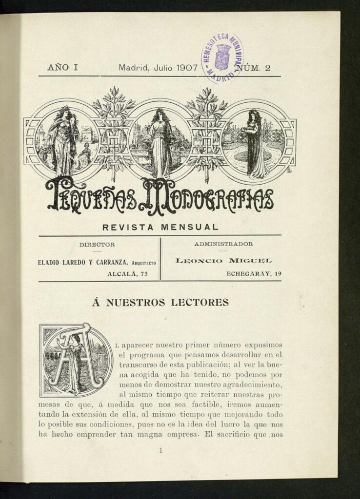 Miniatura de Pequeñas Monografías : revista mensual de julio [sic] de 1907, nº 2