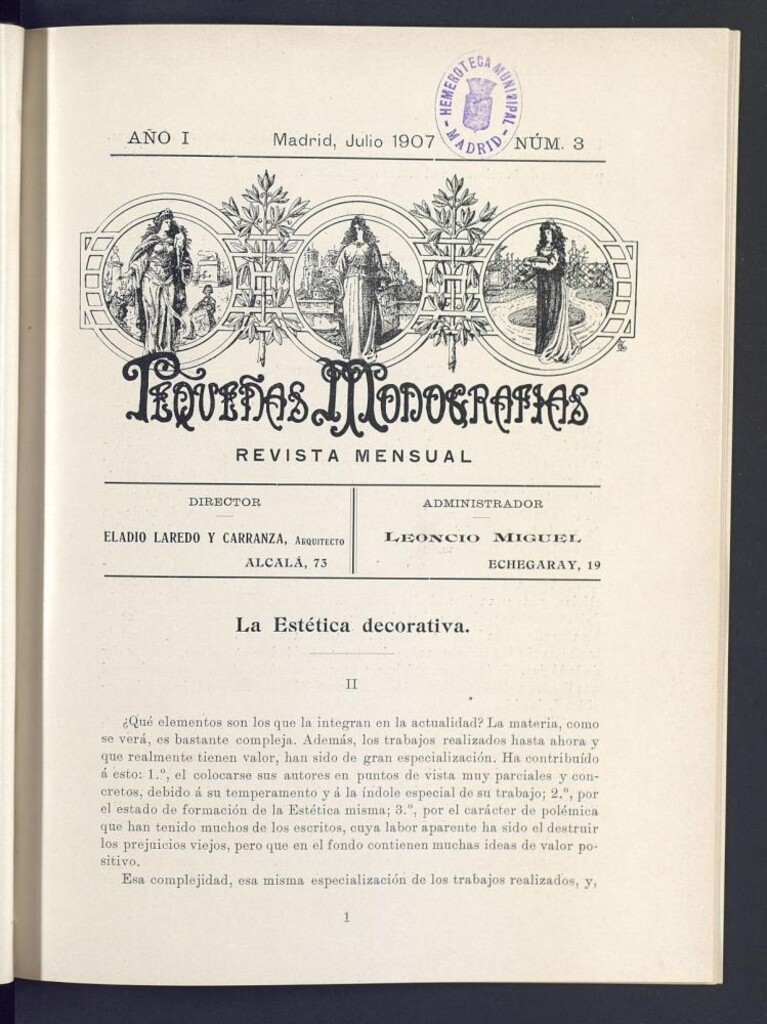 Miniatura de Pequeñas Monografías : revista mensual de julio de 1907, nº 3