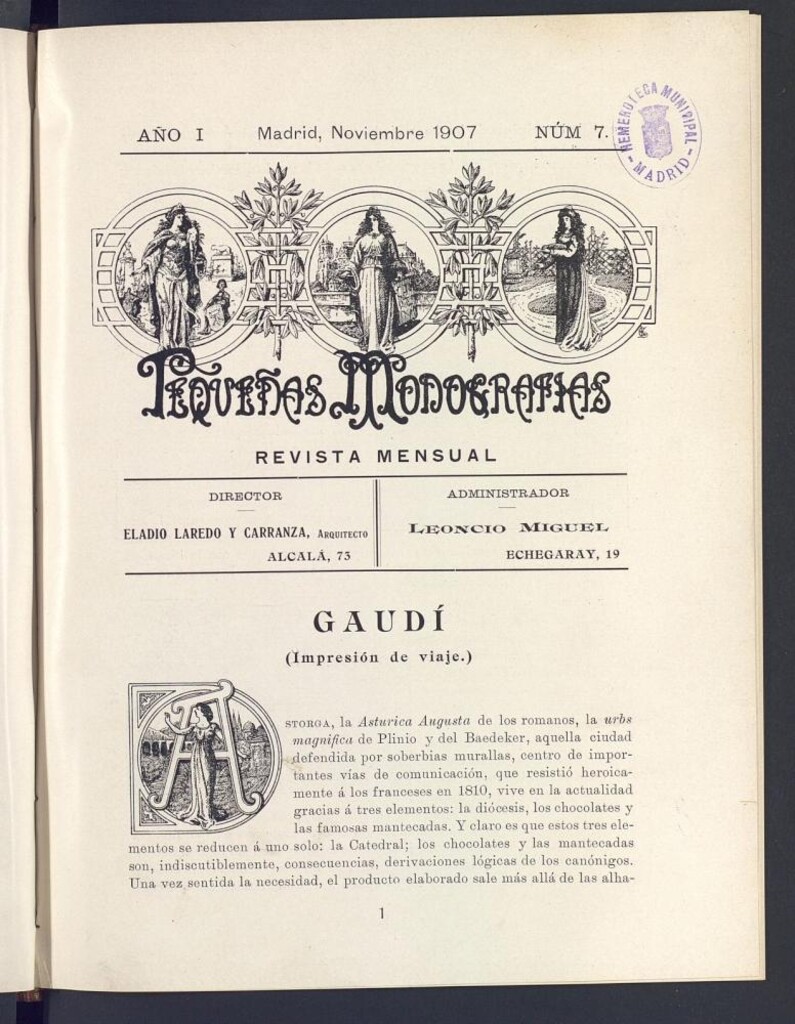 Miniatura de Pequeñas Monografías : revista mensual de noviembre de 1907, nº 7