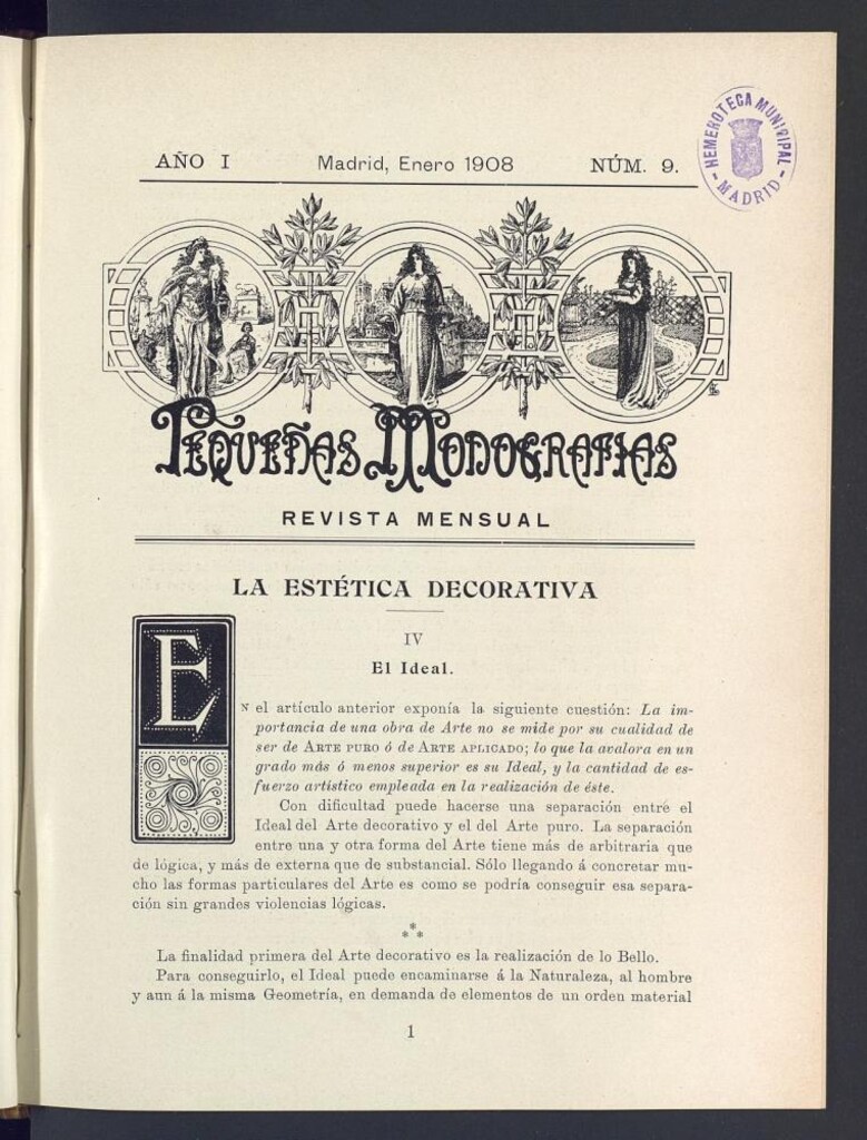 Miniatura de Pequeñas Monografías : revista mensual de enero de 1908, nº 9