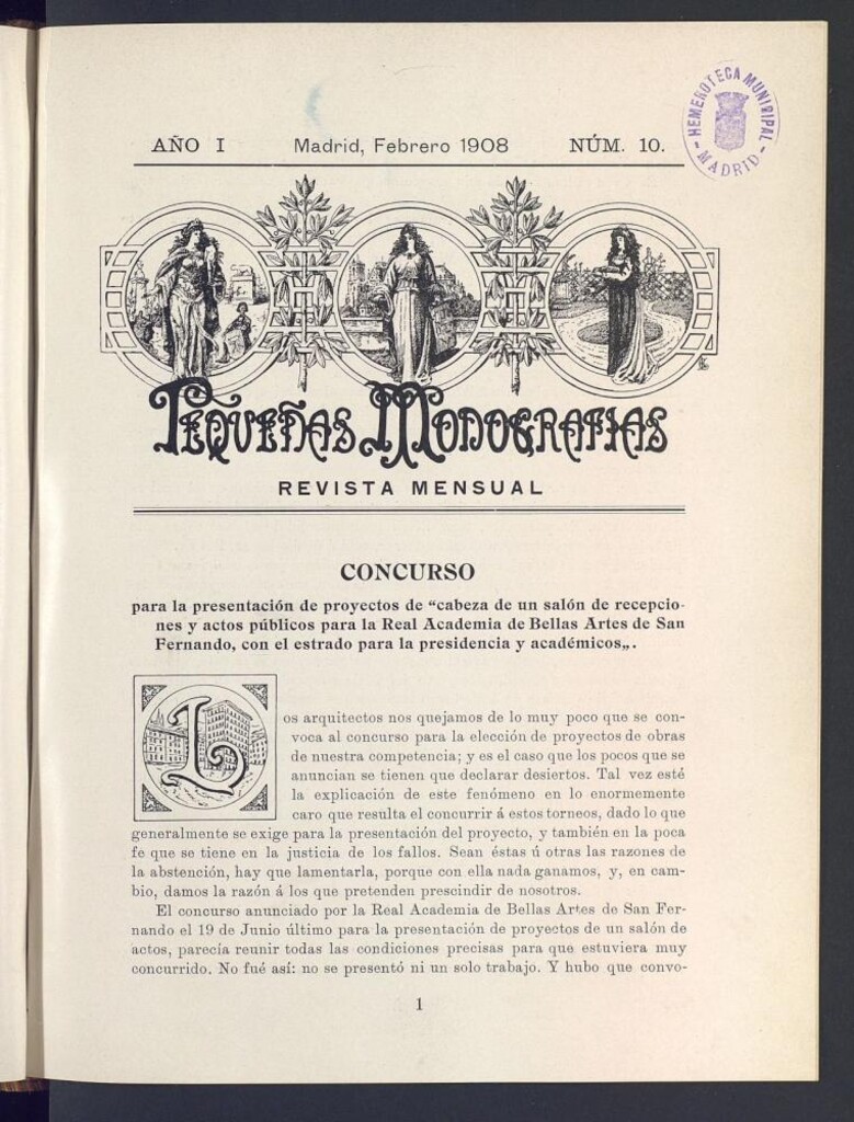 Miniatura de Pequeñas Monografías : revista mensual de febrero de 1908, nº 10