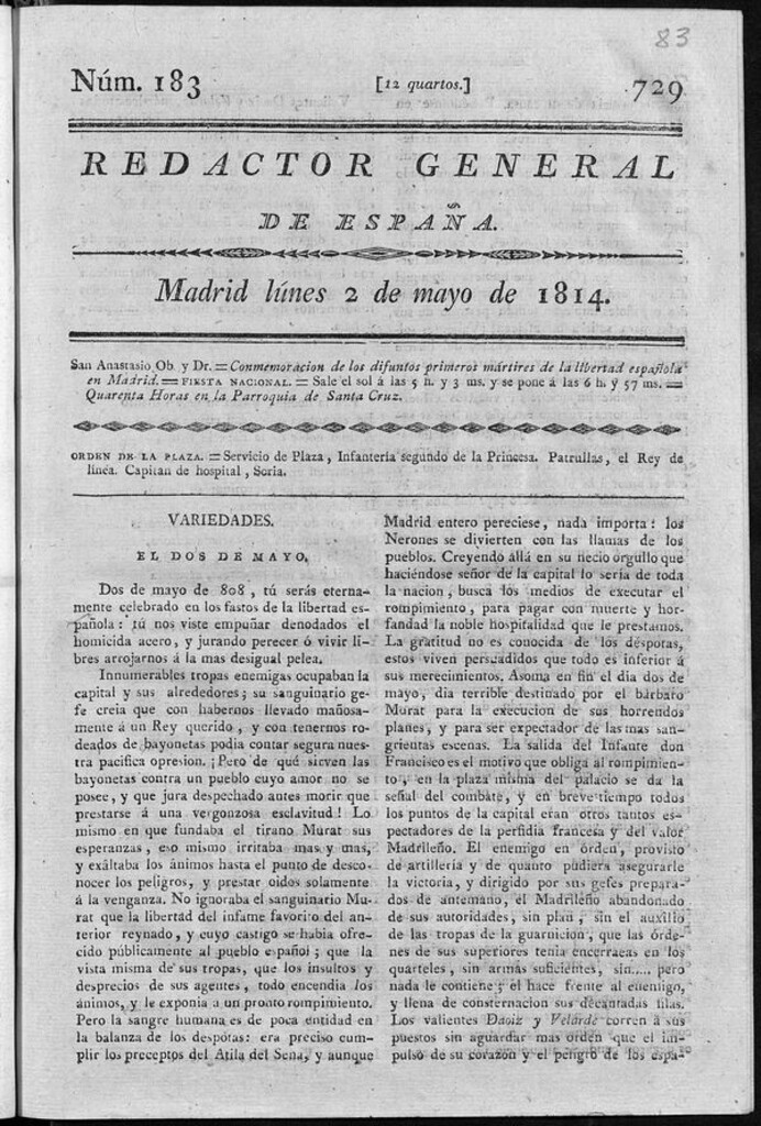 Miniatura de Redactor General de España del lunes 2 de mayo de 1814