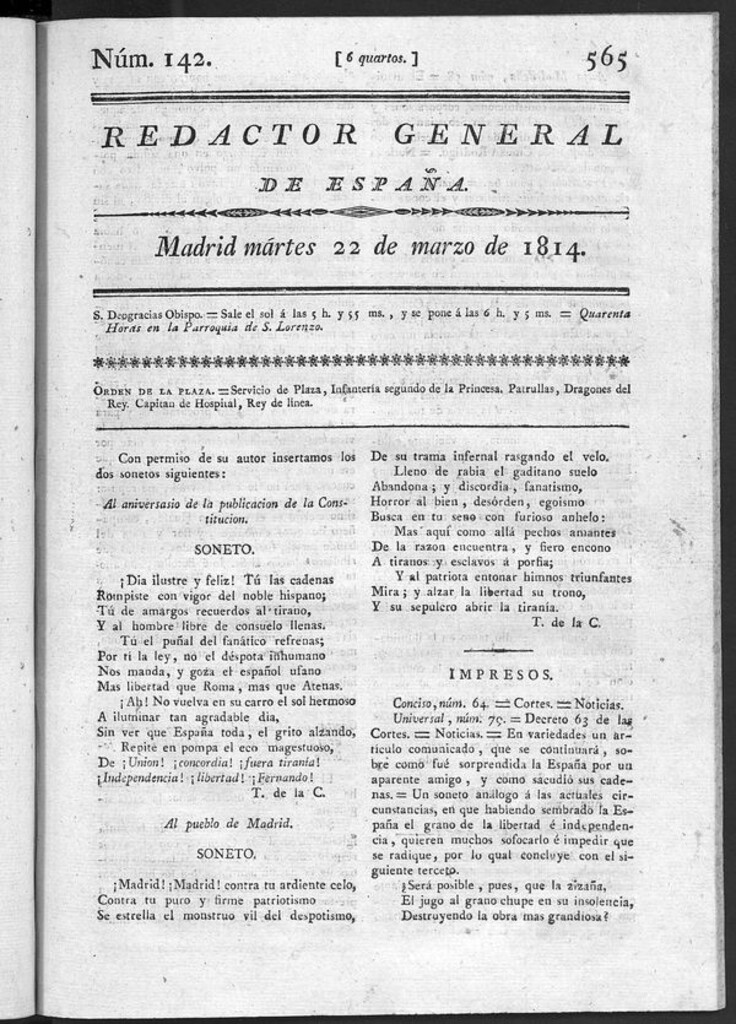 Miniatura de Redactor General de España del martes 22 de marzo de 1814