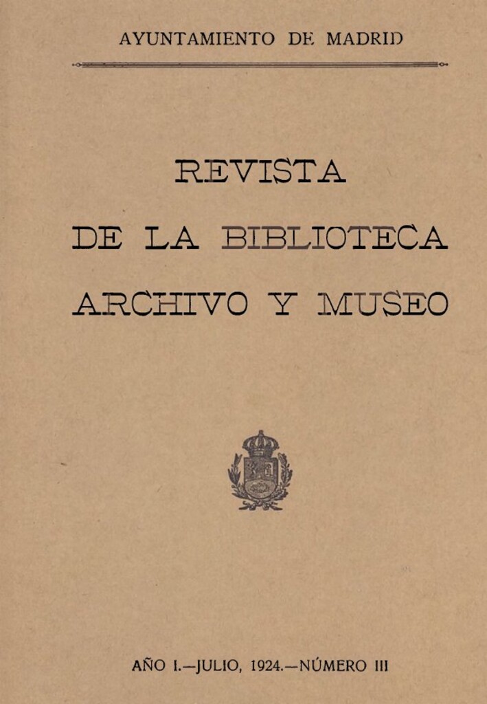 Miniatura de Revista de la biblioteca, archivo y museo. Julio, 1924, número 3