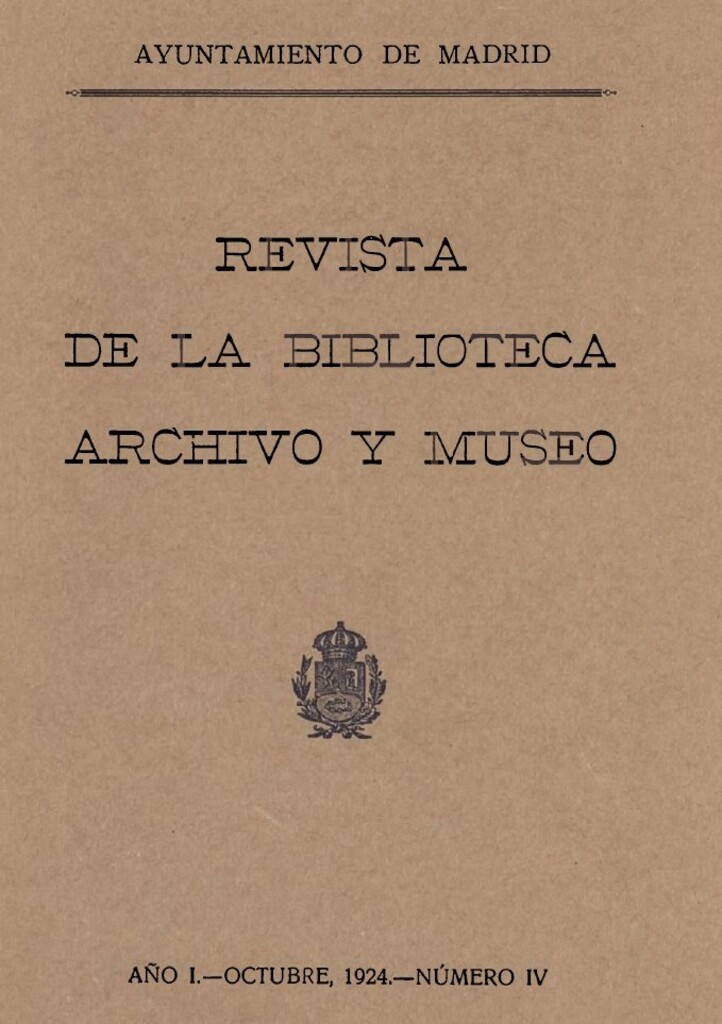 Miniatura de Revista de la biblioteca, archivo y museo. Octubre, 1924, número 4