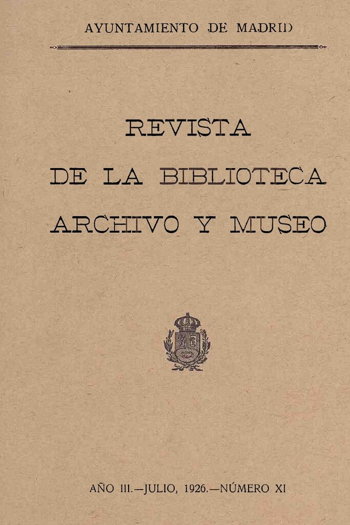 Miniatura de Revista de la biblioteca, archivo y museo. Julio, 1926, número 11