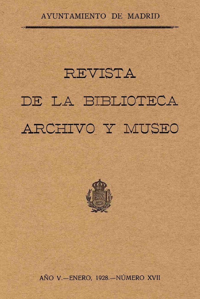 Miniatura de Revista de la biblioteca, archivo y museo. Enero, 1928, número 17