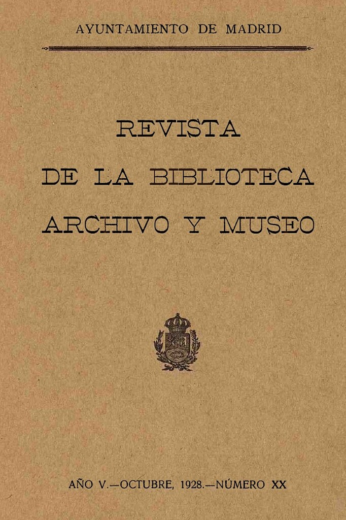 Miniatura de Revista de la biblioteca, archivo y museo. Octubre, 1928, número 20