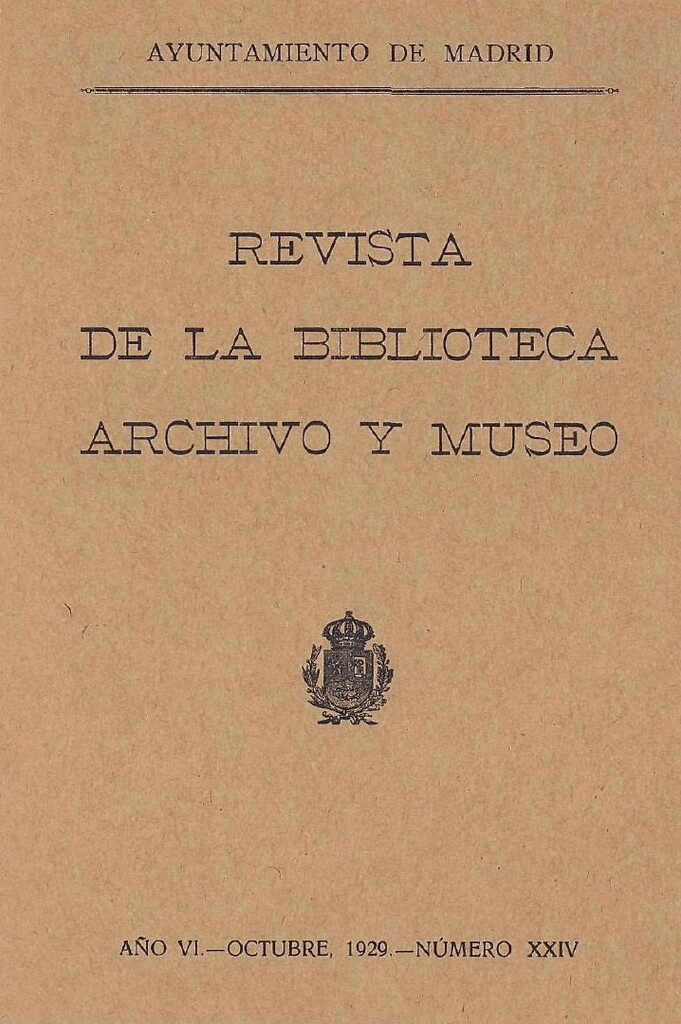 Miniatura de Revista de la biblioteca, archivo y museo. Octubre, 1929, número 24