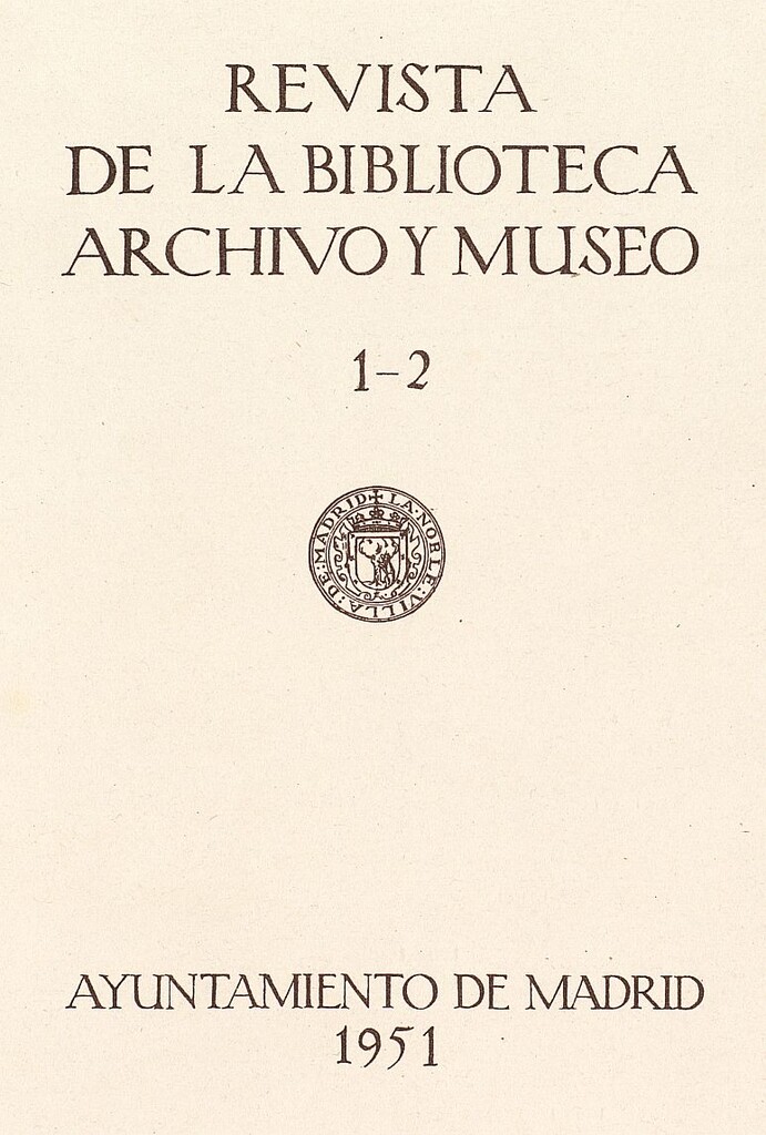 Miniatura de Revista de la biblioteca, archivo y museo. 1951, I y II. Números 61 y 62