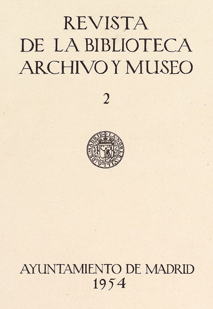 Miniatura de Revista de la biblioteca, archivo y museo. 1954, II. Número 68