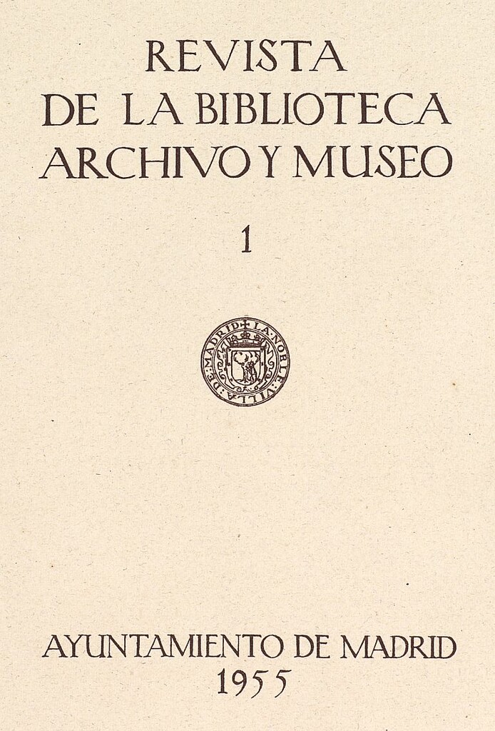 Miniatura de Revista de la biblioteca, archivo y museo. 1955, I. Número 69