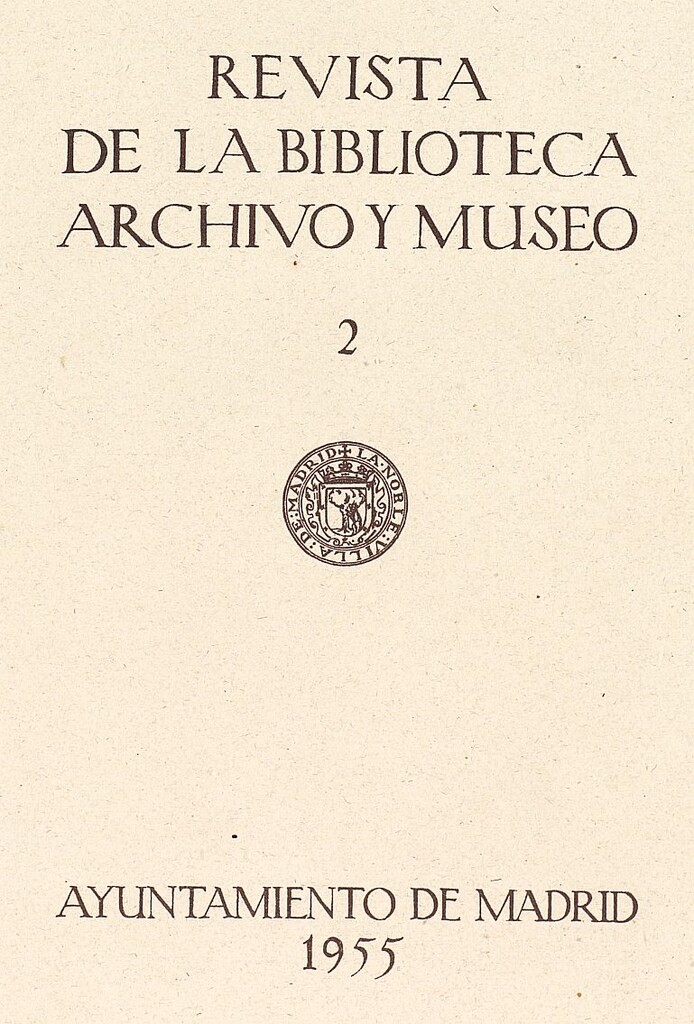 Miniatura de Revista de la biblioteca, archivo y museo. 1955, II. Número 70