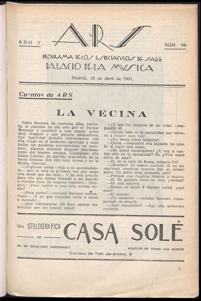Miniatura de A.R.S, 15 de abril de 1931
