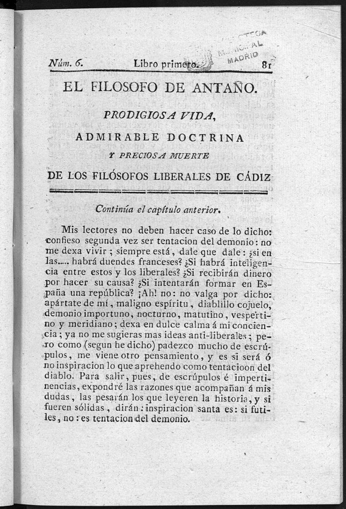 Miniatura de Prodigiosa vida, admirable doctrina, preciosa muerte de los venerables hermanos los filósofos liberales de Cádiz... / por D.F.A. y B. Número 6