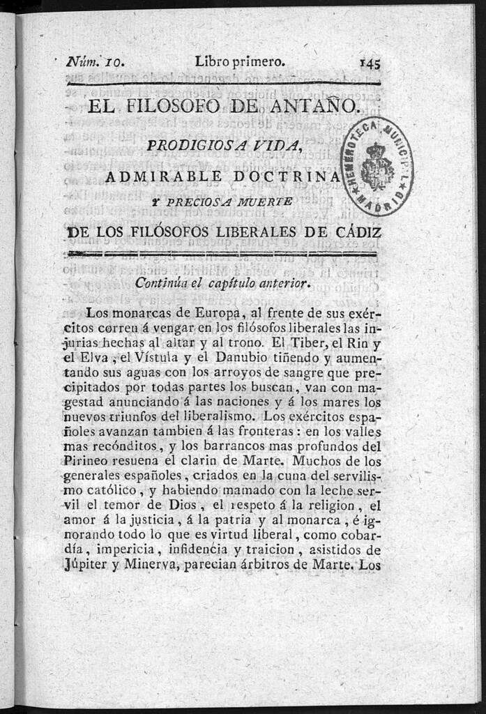 Miniatura de Prodigiosa vida, admirable doctrina, preciosa muerte de los venerables hermanos los filósofos liberales de Cádiz... / por D.F.A. y B. Número 10