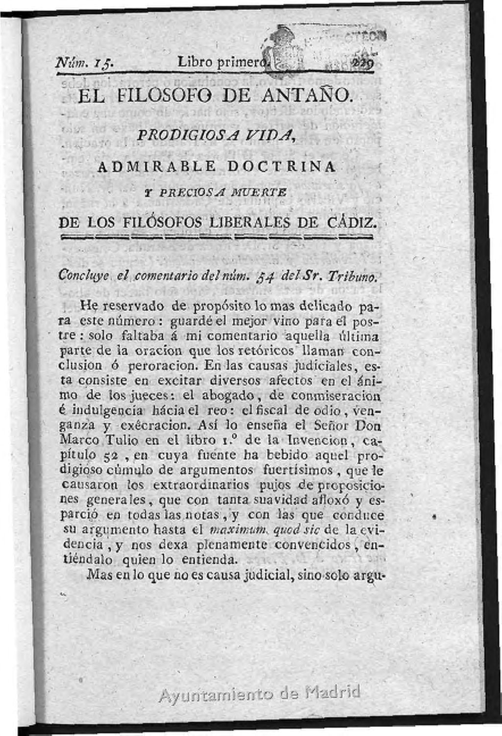 Miniatura de Prodigiosa vida, admirable doctrina, preciosa muerte de los venerables hermanos los filósofos liberales de Cádiz... / por D.F.A. y B. Número 15