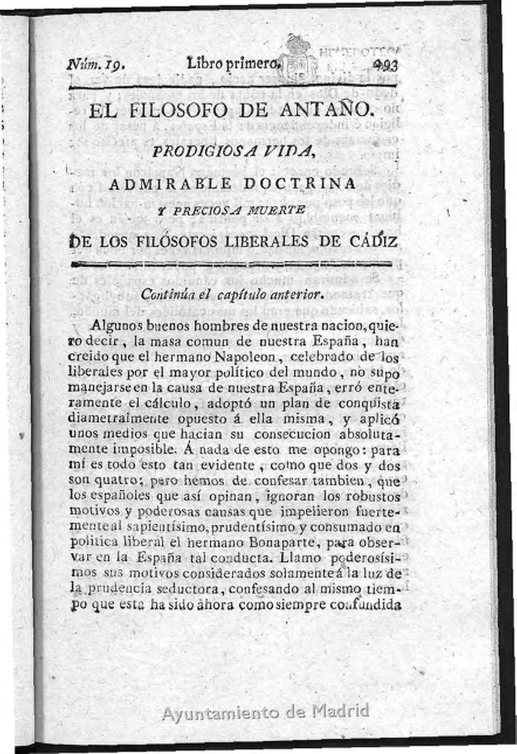 Miniatura de Prodigiosa vida, admirable doctrina, preciosa muerte de los venerables hermanos los filósofos liberales de Cádiz... / por D.F.A. y B. Número 19