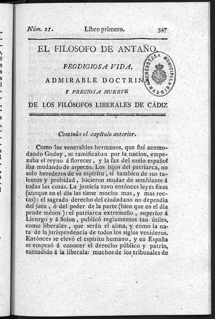 Miniatura de Prodigiosa vida, admirable doctrina, preciosa muerte de los venerables hermanos los filósofos liberales de Cádiz... / por D.F.A. y B. Número 21