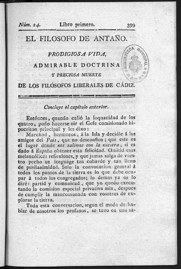 Miniatura de Prodigiosa vida, admirable doctrina, preciosa muerte de los venerables hermanos los filósofos liberales de Cádiz... / por D.F.A. y B. Número 24