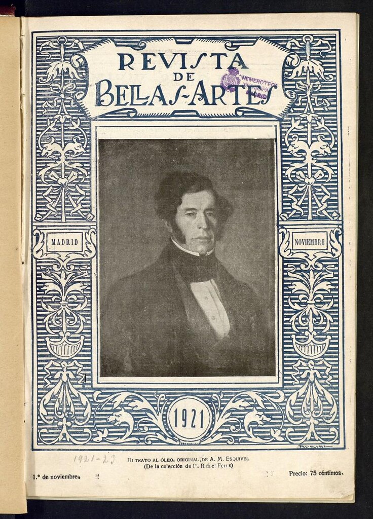 Miniatura de Revista de Bellas Artes del 1 de noviembre de 1921. Número 1