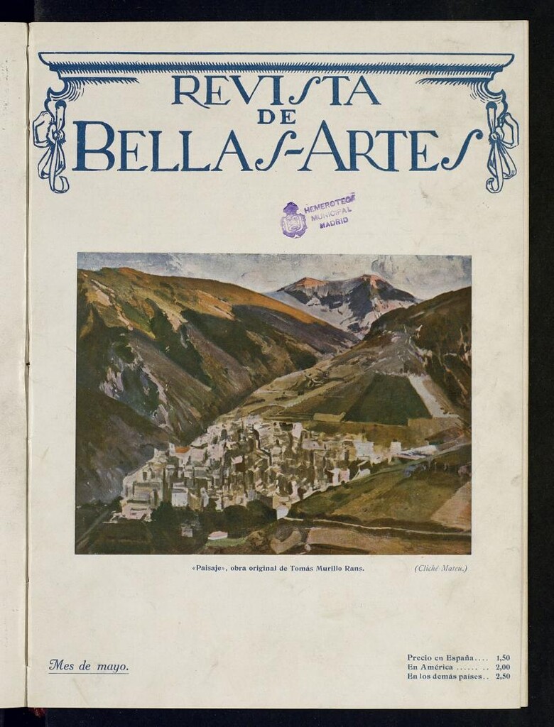 Miniatura de Revista de Bellas Artes de mayo de 1923. Número 19