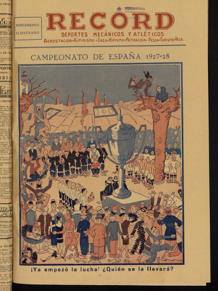 Miniatura de Record: deportes mecánicos y atléticos: aerostación, alpinismo, caza, hipismo, patinación, pesca, turismo, vela. Campeonato de España 1927-928. Suplemento Ilusrado 1927-1928 del 3 de enero de 1927.