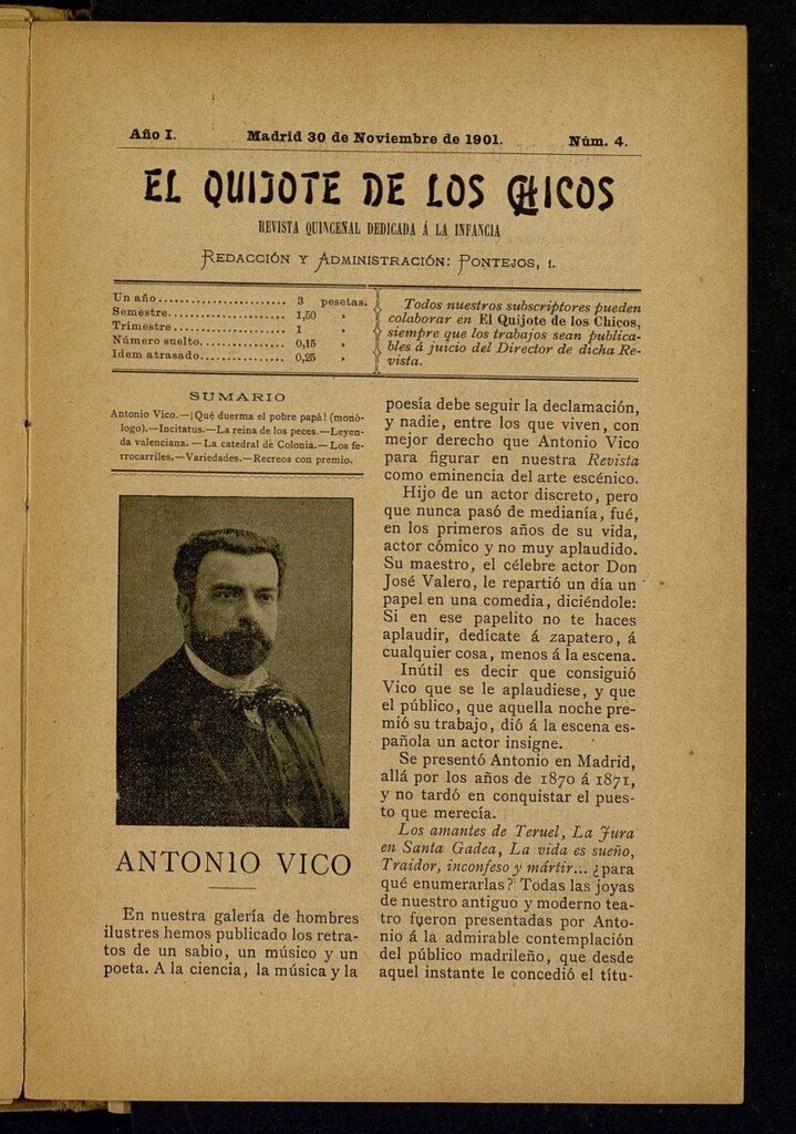 Miniatura de El Quijote de los Chicos de 30 de noviembre de 1901, nº 4