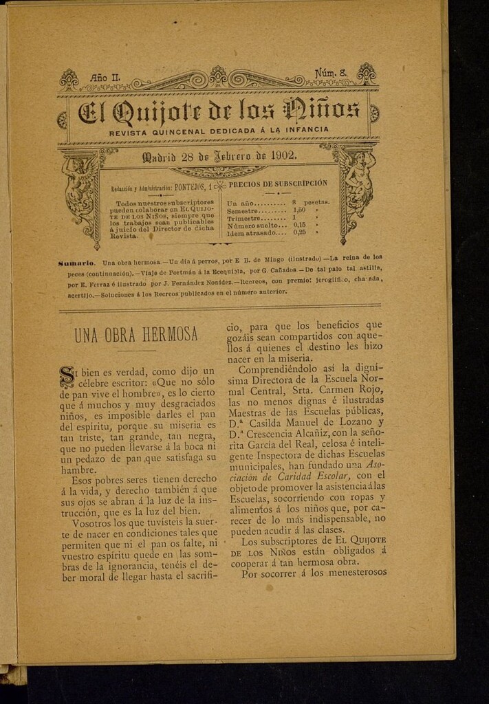 Miniatura de El Quijote de los Chicos de 28 de febrero de 1902, nº 8