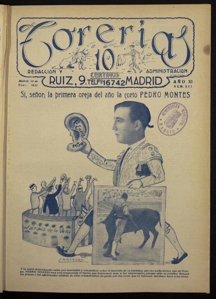 Miniatura de Torerías del 19 de enero de 1930, nº 511
