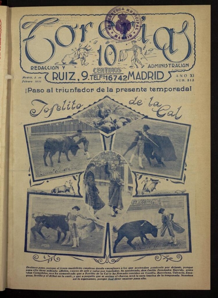 Miniatura de Torerías del 2 de febrero de 1930, nº 513