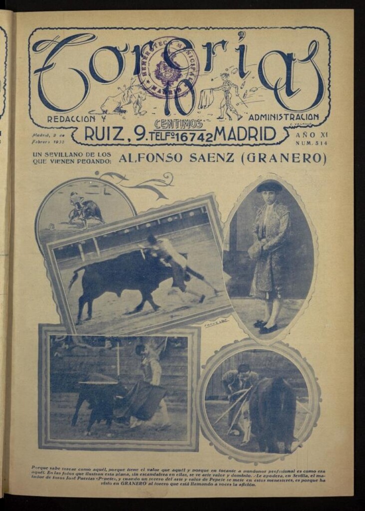 Miniatura de Torerías del 9 de febrero de 1930, nº 514