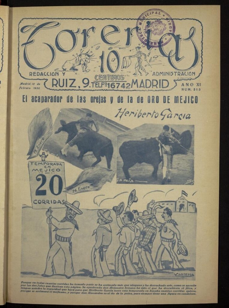 Miniatura de Torerías del 16 de febrero de 1930, nº 515