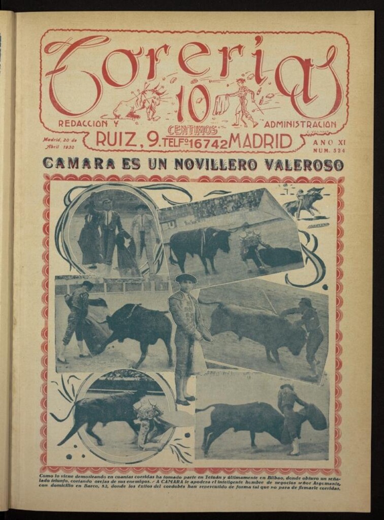 Miniatura de Torerías del 20 de abril de 1930, nº 524