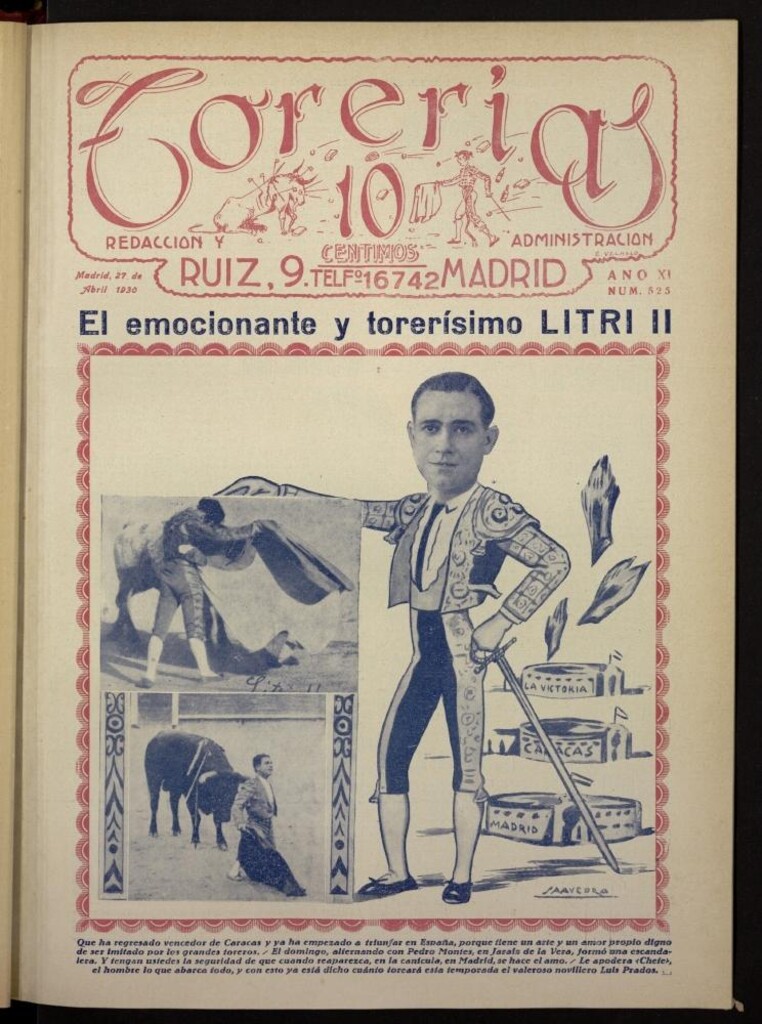 Miniatura de Torerías del 27 de abril de 1930, nº 525