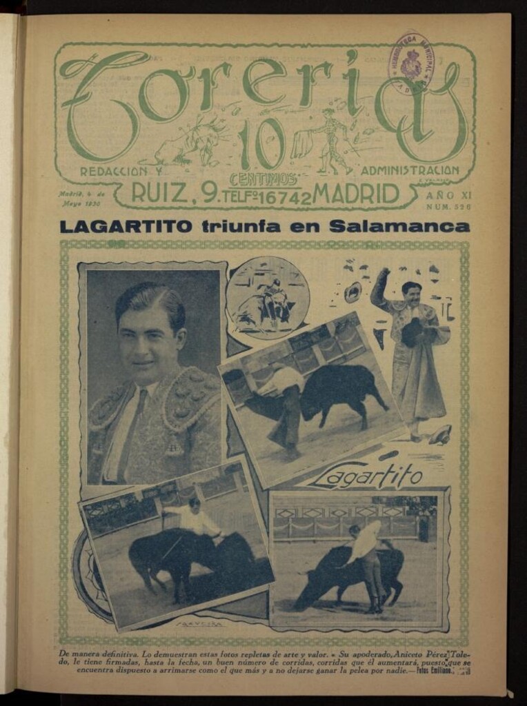 Miniatura de Torerías del 4 de mayo de 1930, nº 526