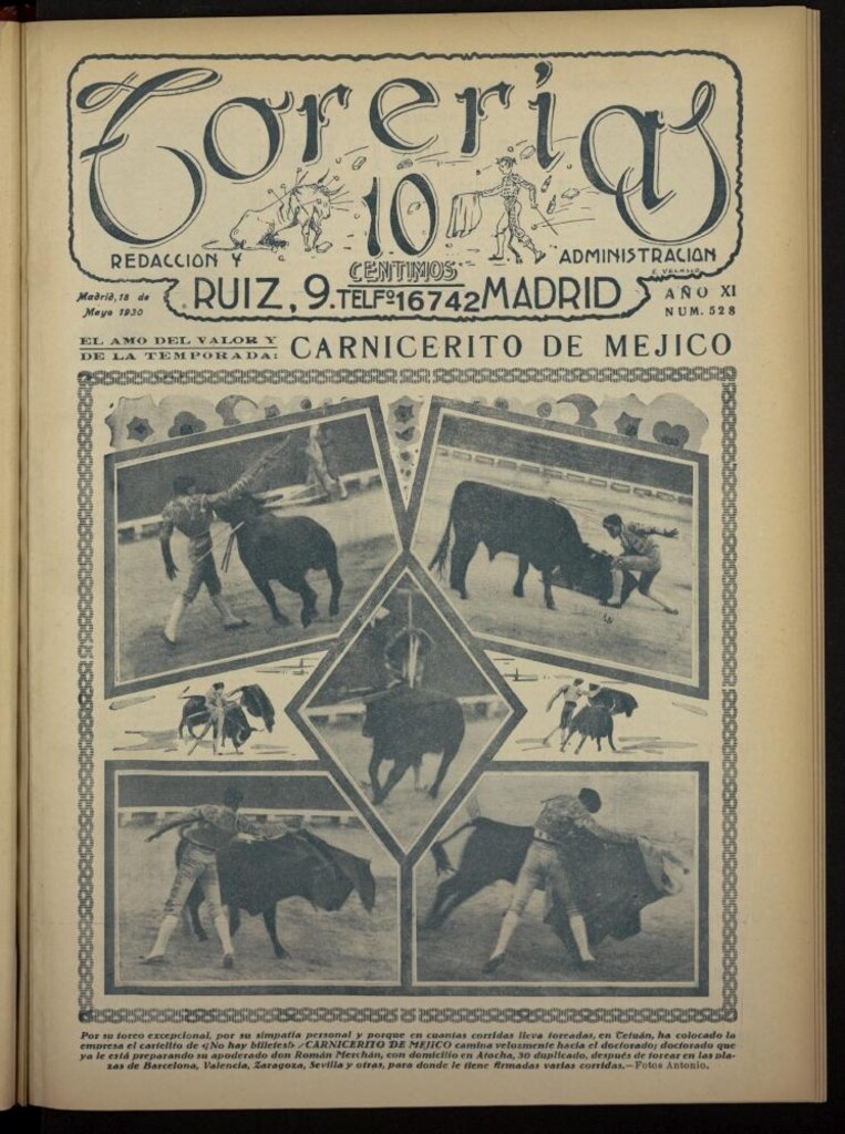 Miniatura de Torerías del 18 de mayo de 1930, nº 528