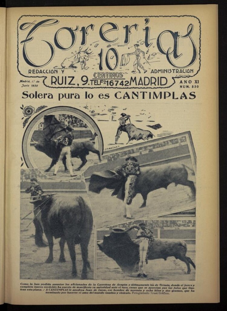 Miniatura de Torerías del 1 de junio de 1930, nº 530