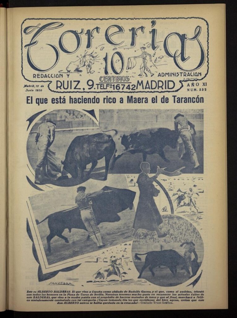 Miniatura de Torerías del 15 de junio de 1930, nº 532