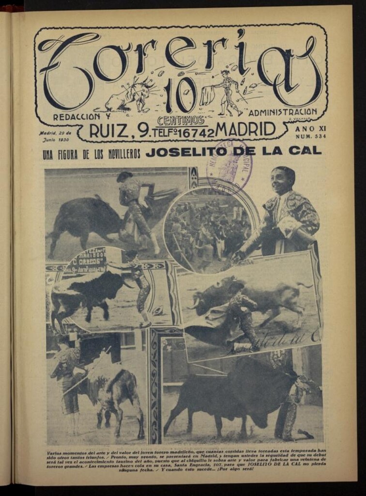 Miniatura de Torerías del 29 de junio de 1930, nº 534