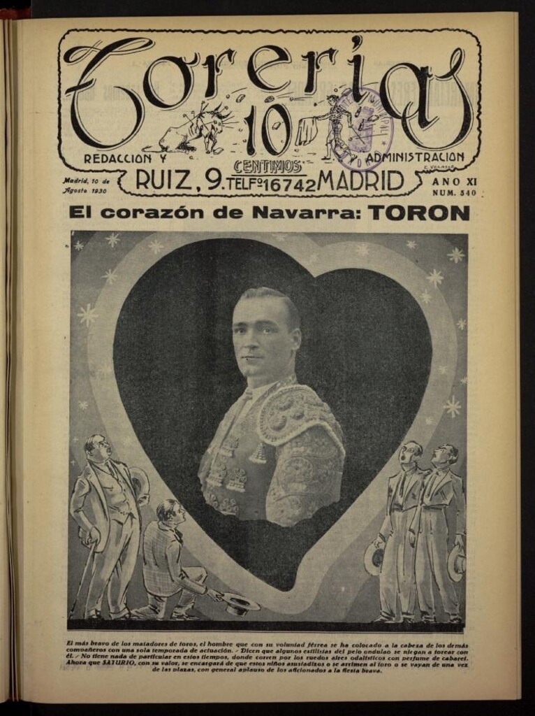 Miniatura de Torerías del 10 de agosto de 1930, nº 540
