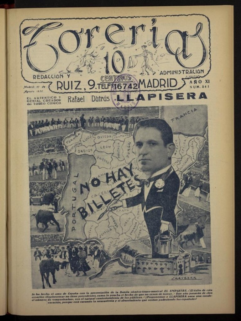 Miniatura de Torerías del 17 de agosto de 1930, nº 541