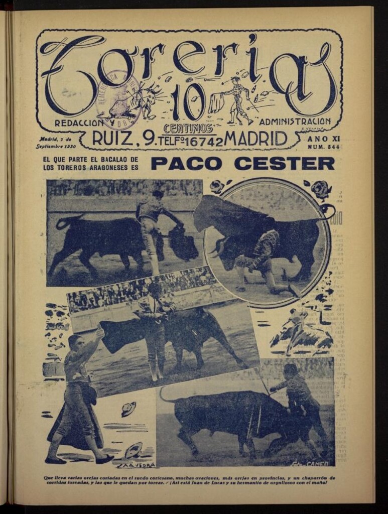 Miniatura de Torerías del 7 de septiembre de 1930, nº 544