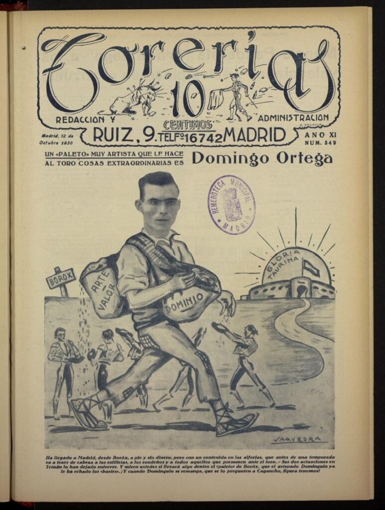 Miniatura de Torerías del 12 de octubre de 1930, nº 549