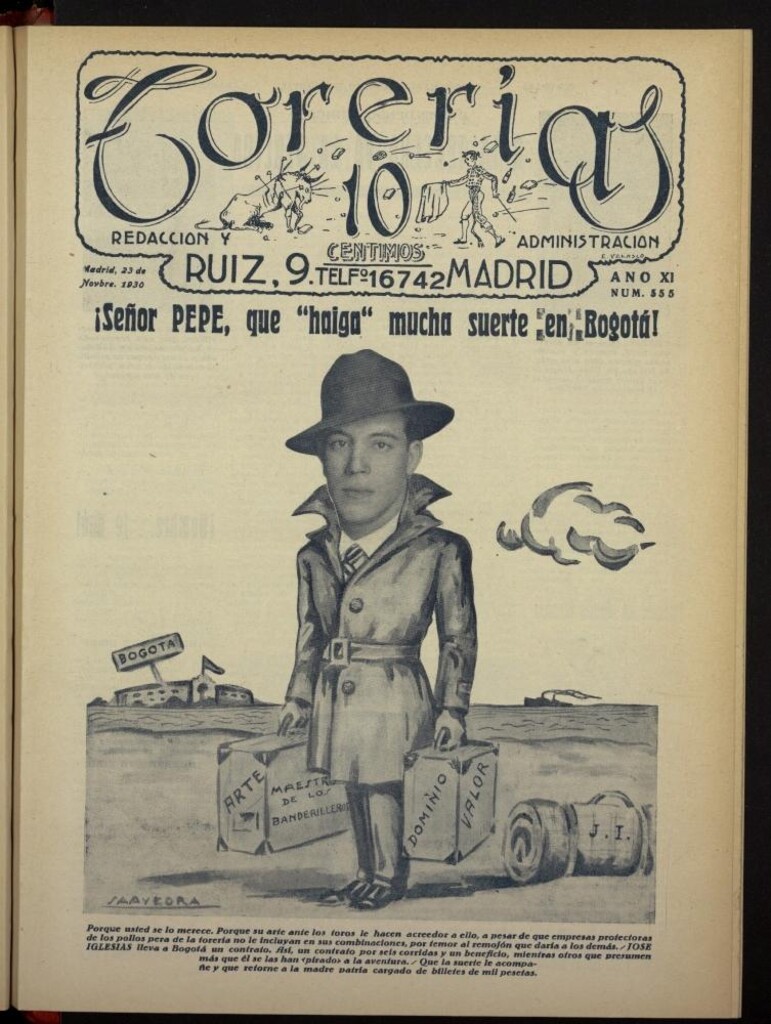 Miniatura de Torerías del 23 de noviembre de 1930, nº 555